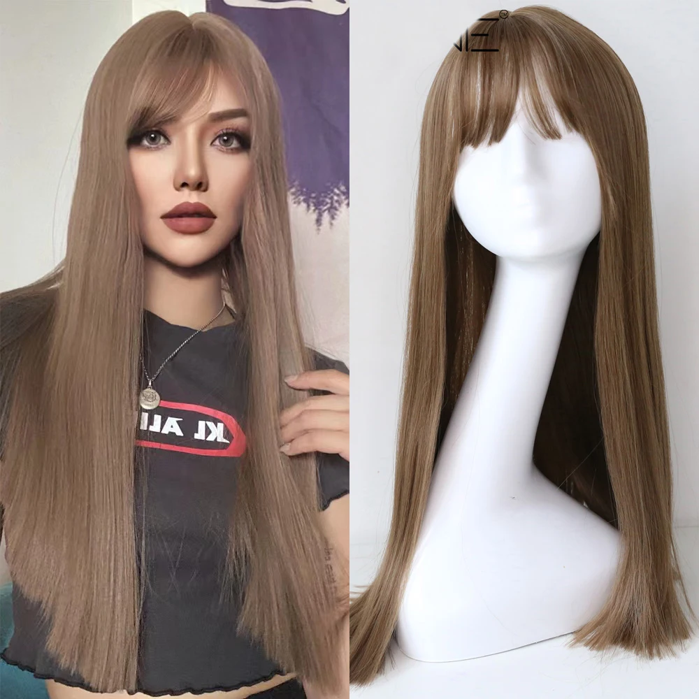 

Sivir Synthetic Wigs For Women Long Silky Straight Hair with Bangs Multi-Color Optional Heat Resistant Daily/Party/Cosplay Anime