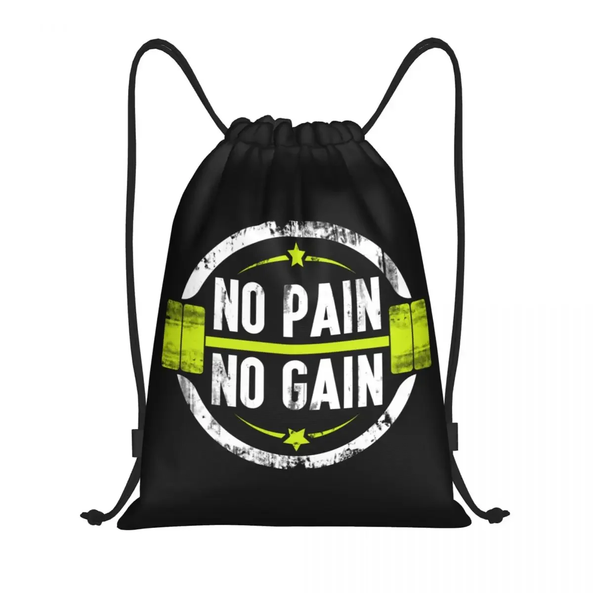 

Custom No Pain No Gain Drawstring Bags Men Women Lightweight Bodybuilding Fitness Gym Sports Gym Storage Backpack