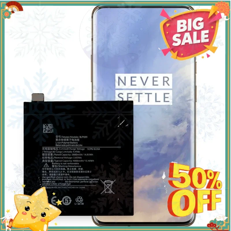 SWZY 4000mAh BLP699 Replacement Battery For OnePlus 7 Pro OnePlus 7 Plus High-Capacity Phone Batteries