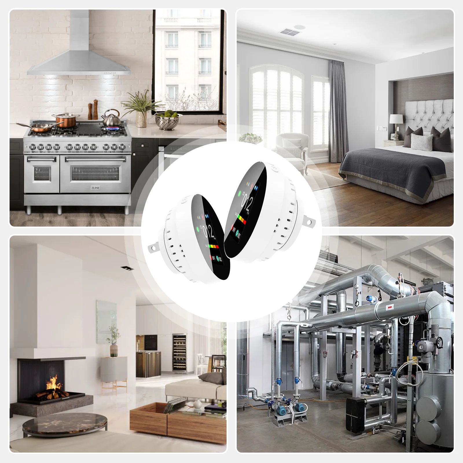 4in1 Carbon Monoxide and Gas Detector with Display