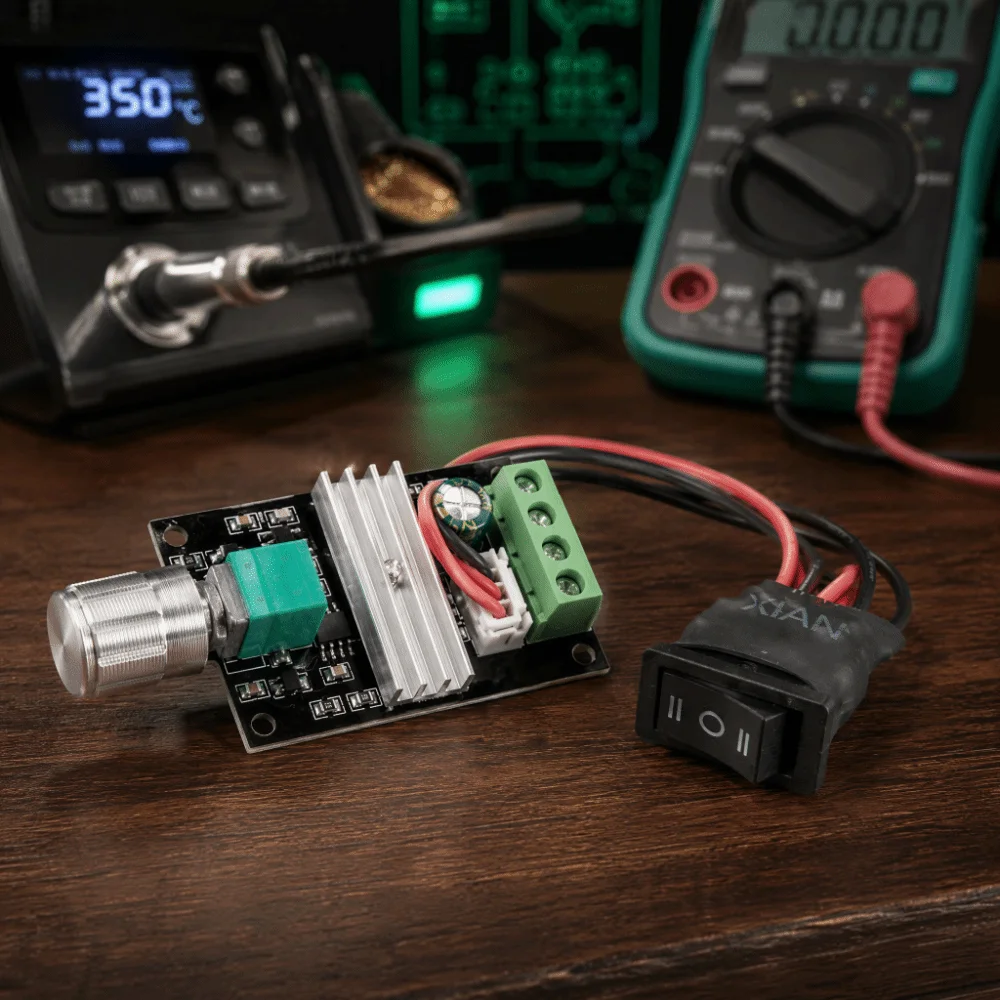 6V-28V Input Voltage PWM Motor Speed Controller 3A Current Rating Reversible Function DC Motor Speed Controller 80W Power Rating
