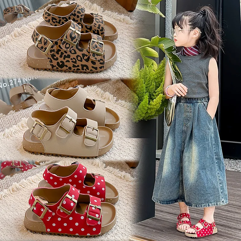 Girls Open Toe Sandals 2026 Summer Soft Sole Non-Slip Kids Beach Shoes Lightweight Breathable Casual Sandals for Toddler Baby
