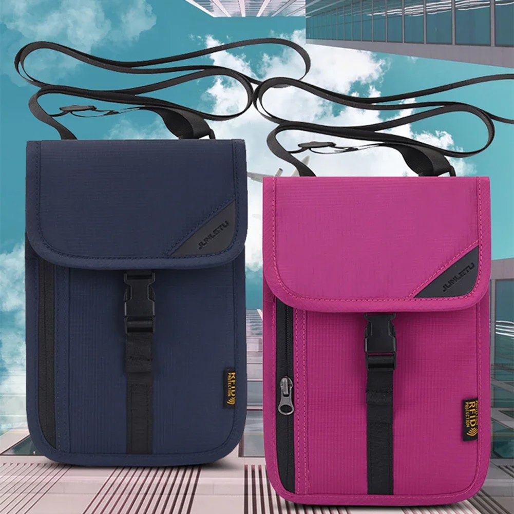 

Waterproof Travel Passport Holder Bags Anti-theft Document Storage Bags Nylon Portable RFID ID Credit Card Organizer Neck Pouch