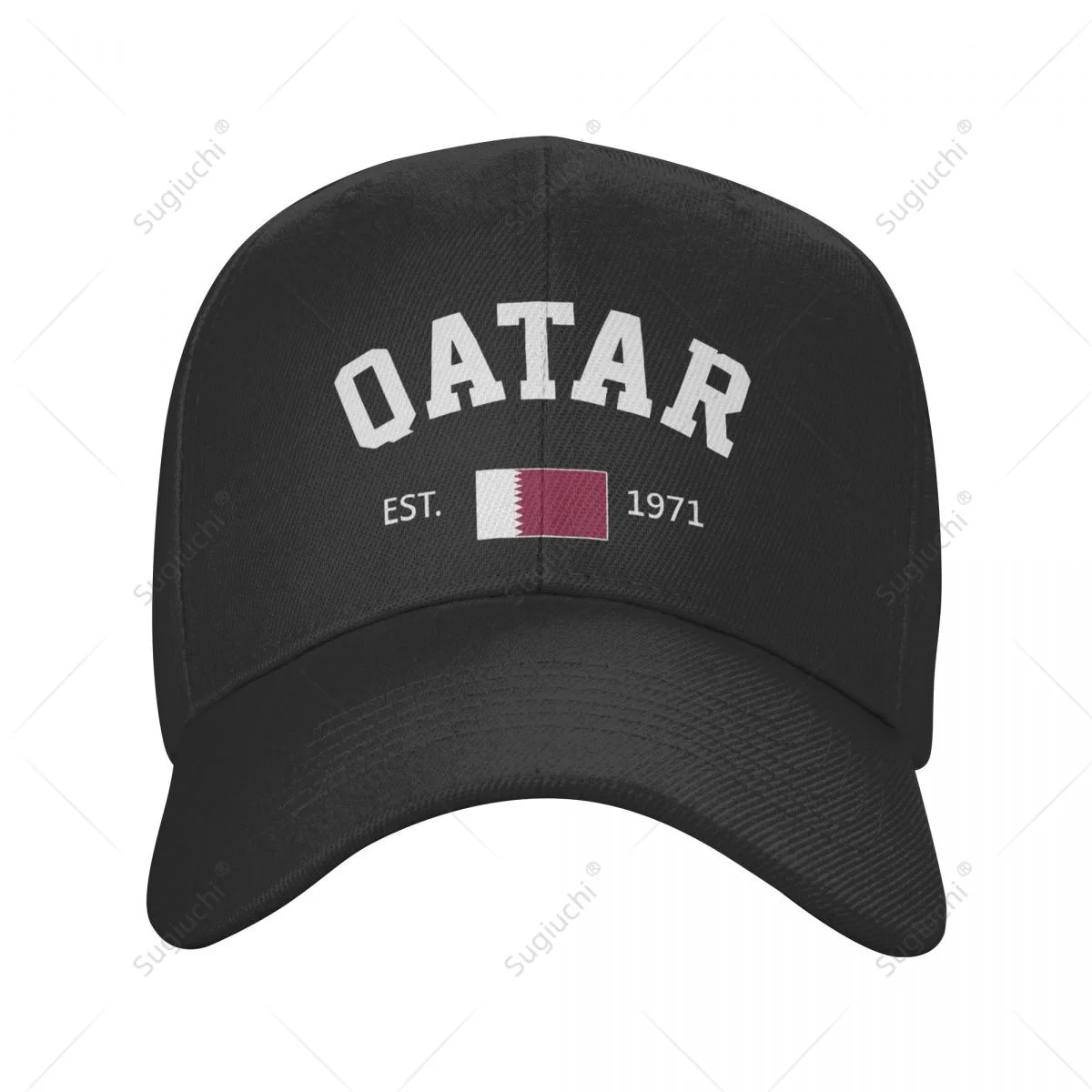 Unisex Baseball Cap Qatar EST.1971 Independence Day Wild Sun Shade Peaked Adjustable Outdoor Caps for Men Women