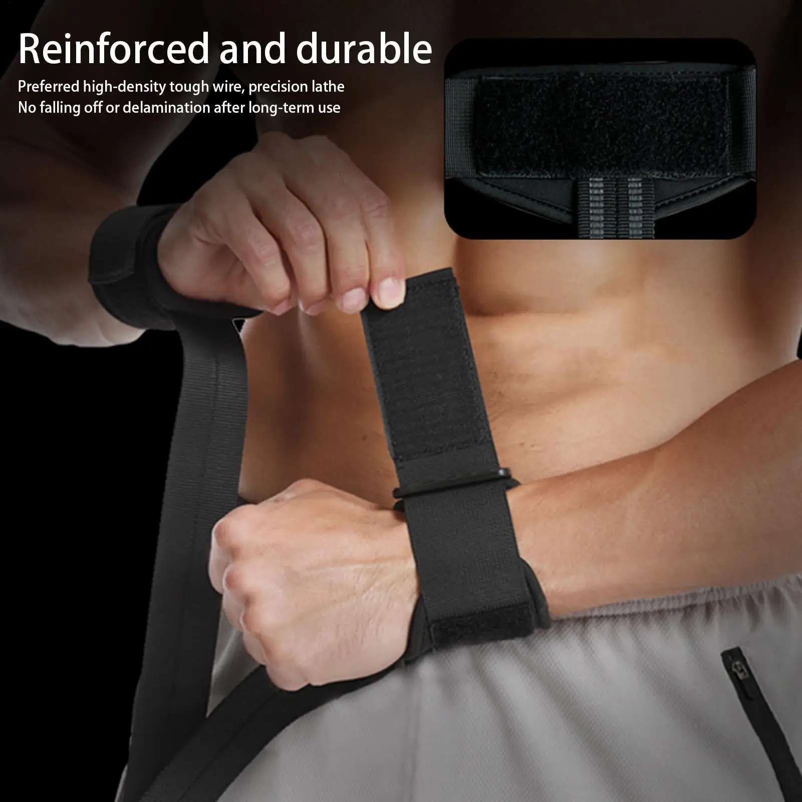 

Ремни для поднятия тяжестей, ремешок на запястье, нескользящие усиленные регулируемые бинты на запястье для силового захвата, бодибилдинга