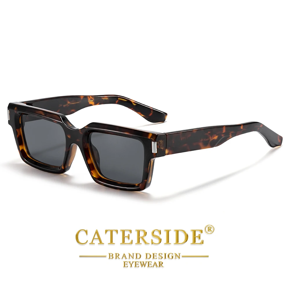 CATERSIDE Neue Retro Herren-Sonnenbrille Hochwertige Quadratische Sonnenbrille mit Dickem Rahmen Damen Outdoor-Reise-Fahrbrille UV400 – Detail 24