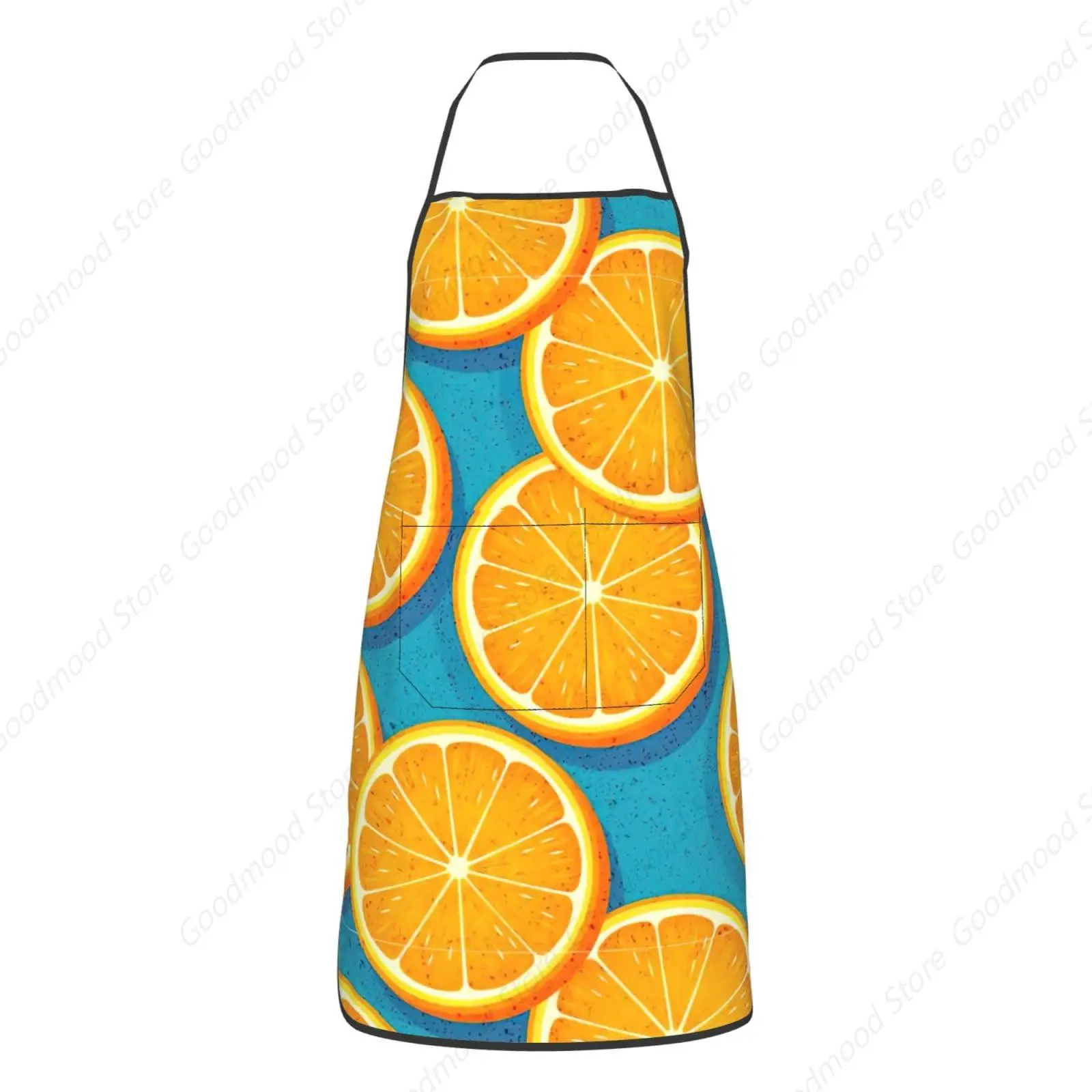 Fresh Orange Fruit Chef Apron For Men And Women Kitchen Cooking Adjustable,Water Oil Resistant