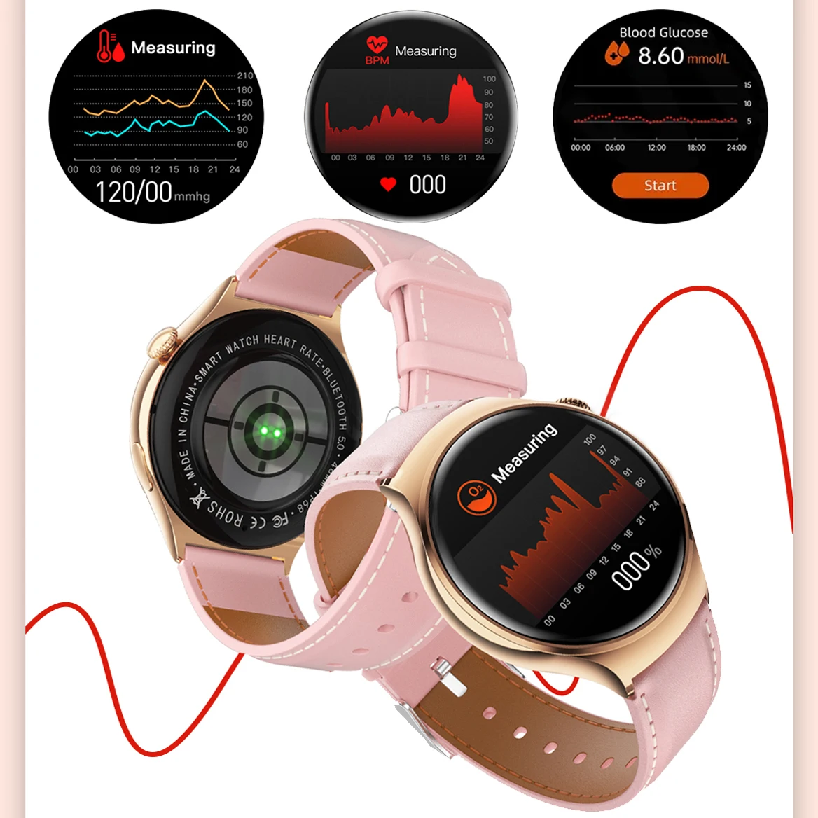 Smartwatch para Mulheres, GPS, Trajetória Desportiva, Frequência Cardíaca, Chamada Bluetooth, Huawei, IOS, Xiaomi, NFC, 1.27\