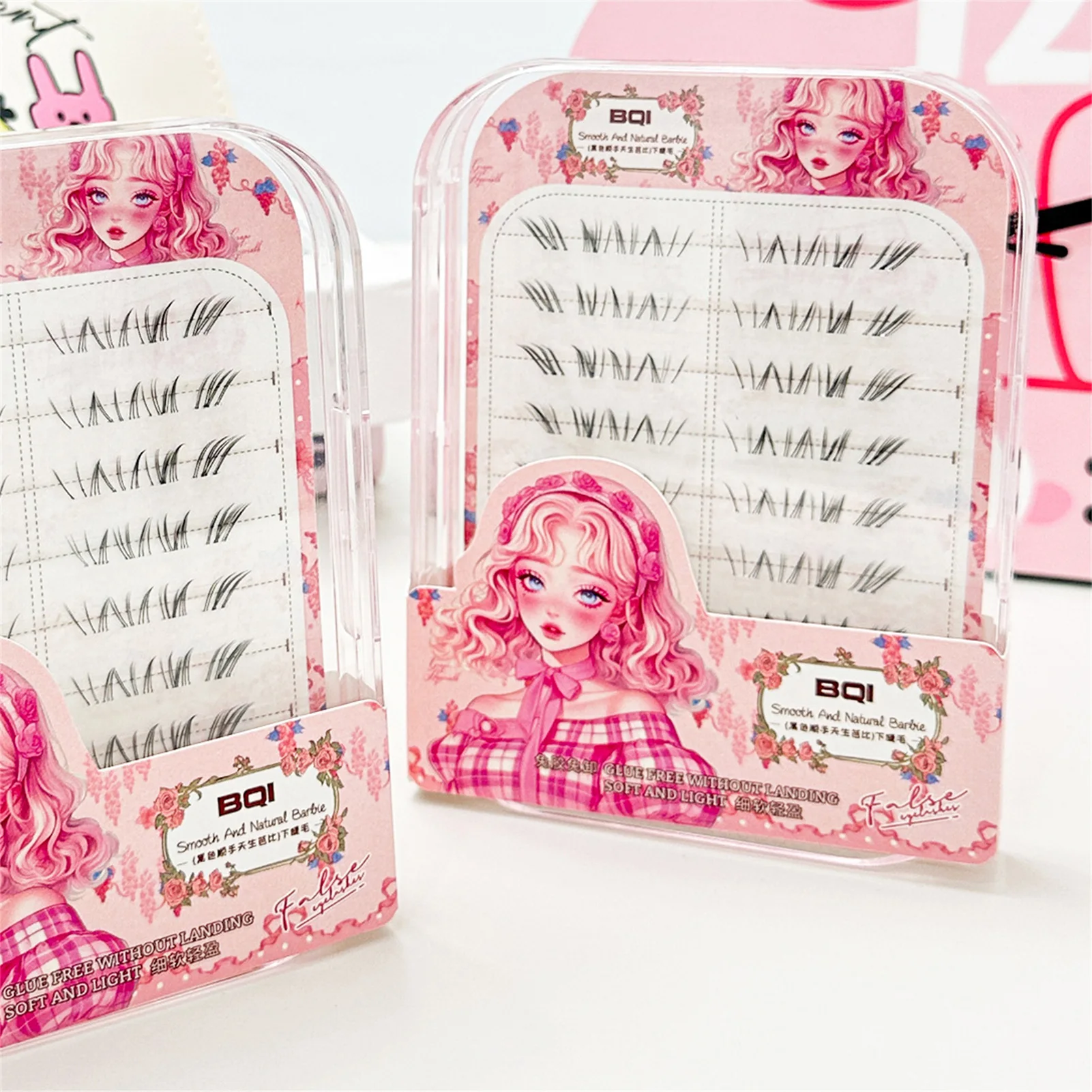 Nenhum colar necessário cílios individuais cluster c onda preto reutilizável fibra sintética cílios postiços para maquiagem diária natural