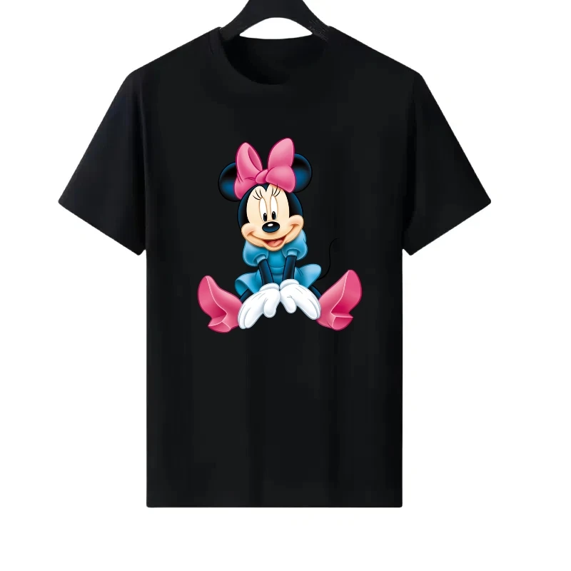 

Disney Mickey Mouse Pattern Streetwear Woman Parent-child Clothing Round Neck Ladies Cheap Short Sleeves T-Shirt Men Sweatshirts