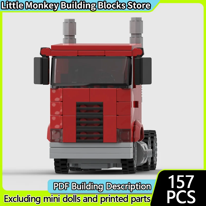 

City Car Model MOC Building Bricks Flat-Nosed Heavy-Duty Truck Modular Technology Children Holiday Gifts Assemble Toys Suit