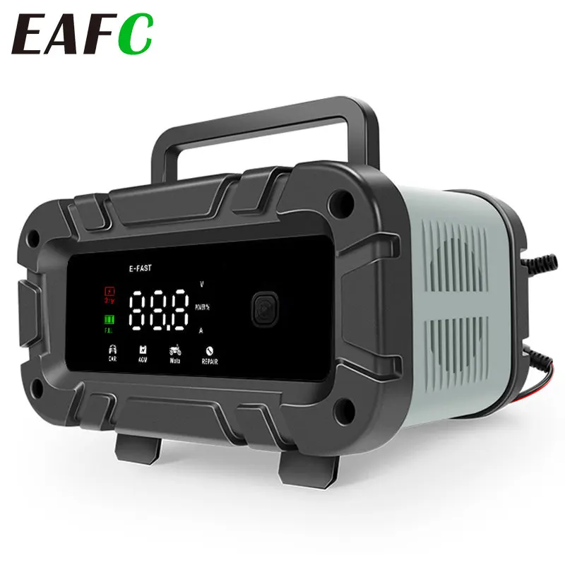 

Зарядное устройство EAFC для автомобильного аккумулятора, 10 А/5 А, ЖК-дисплей, 12 В/24 В