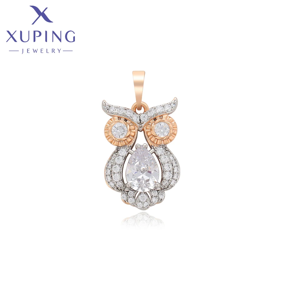 Xuping Jewelry New Arrival Owl Animal Shaped Charm Pendant Chain Necklace Women Girls Exquisite Gift X000845549