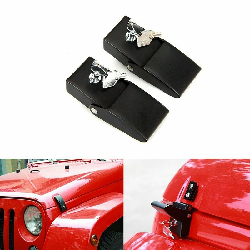 Hood Latches Locking Hood Catch Kit For Jeep Wrangler JK 2007-2017 JL JLU 2018-2021 Gladiator JT 2020