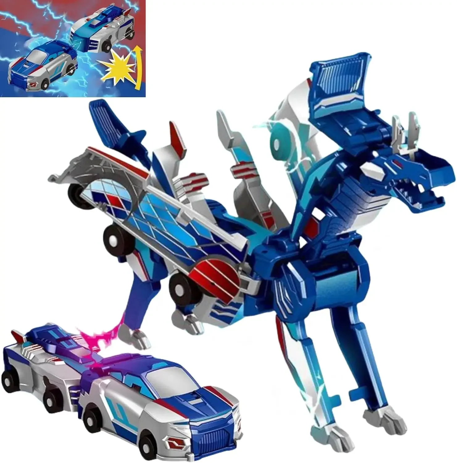 Unicorn Transformer Toy Cars,Transforming Unicorn Toddler Vehicle Car Robot,2Pcs Ultimate Transforming Unicorn Car Magnetic Toys