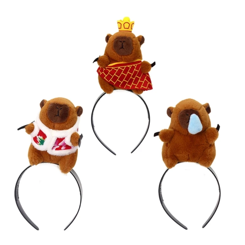 Fasce per capelli Festive Photo Booth puntelli Cartoon Capybara fasce per feste copricapo divertenti per festival musicali