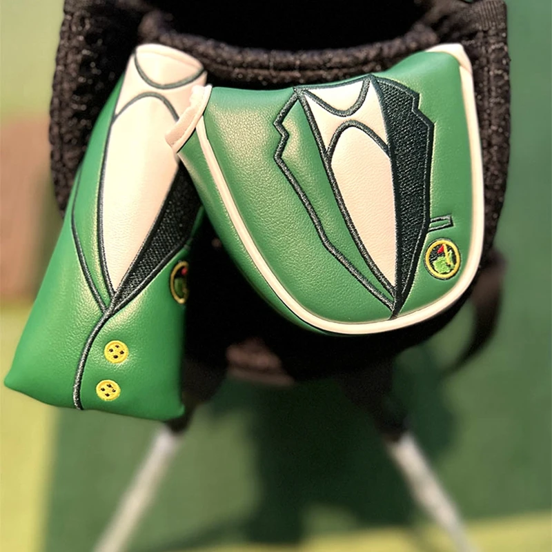 

Golf Putter Head Covers Green Jacket GOLF Putter Covers L Shape Club Cap Covers PU Waterproof Protective Covers