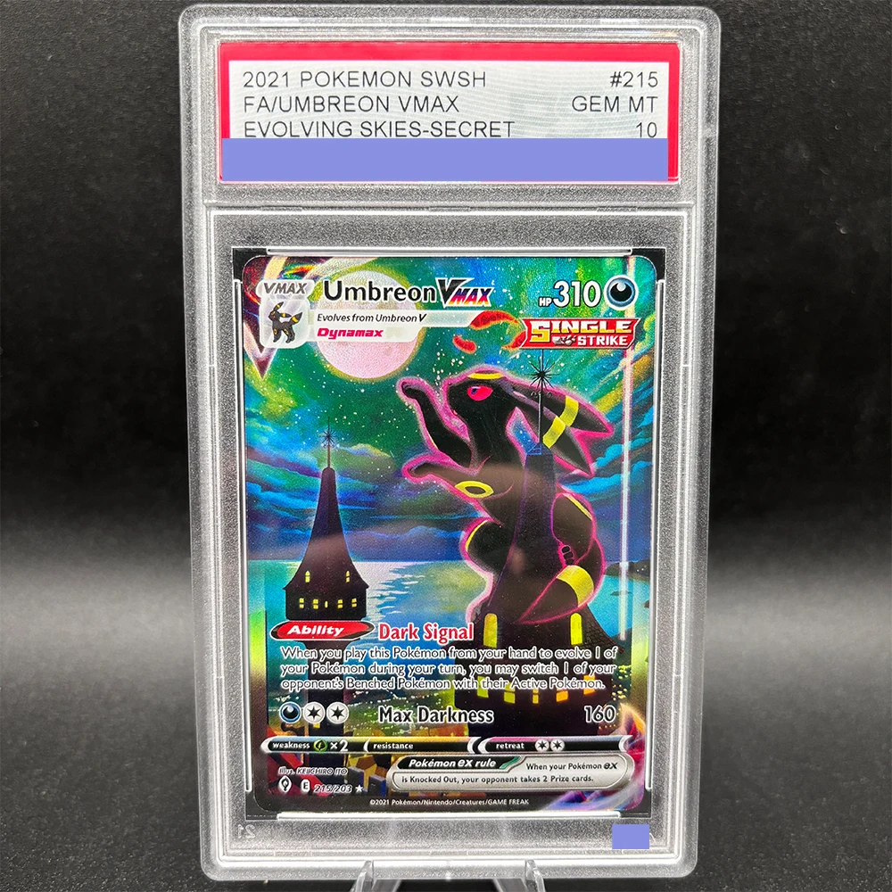 DIY TCG Collection Card Rating Card 2021 SWSH EVOLVING SKIES-SECRET 215/203 Copy 10Points Rating Card Anime Game Card Gift Toy