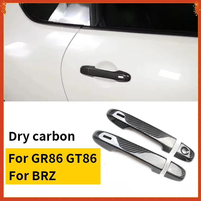 

For TOYOTA 86 GR86 GT86 For SUBARU BRZ Real Carbon Fiber 12-22 Exterior Door Handle Protection Exterior Decoration Modification