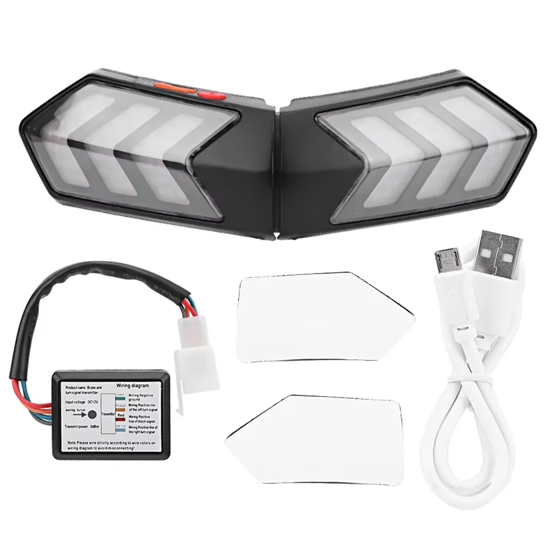 

WO-Wireless Helmet Light Wireless Motorcycle Helmet LED Safety Light Brake Lightbar
