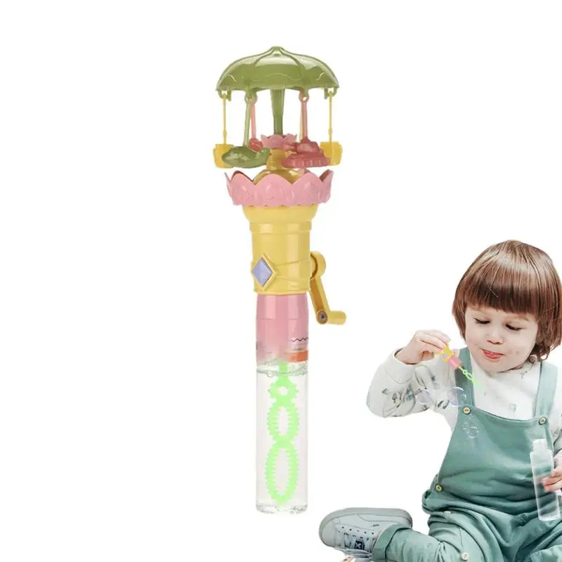 Bubble Wand Toy Carousel Design Novelty Toys & Amusements Handheld Outdoor Backyard Toys Novelty Amusements Bubble Maker For