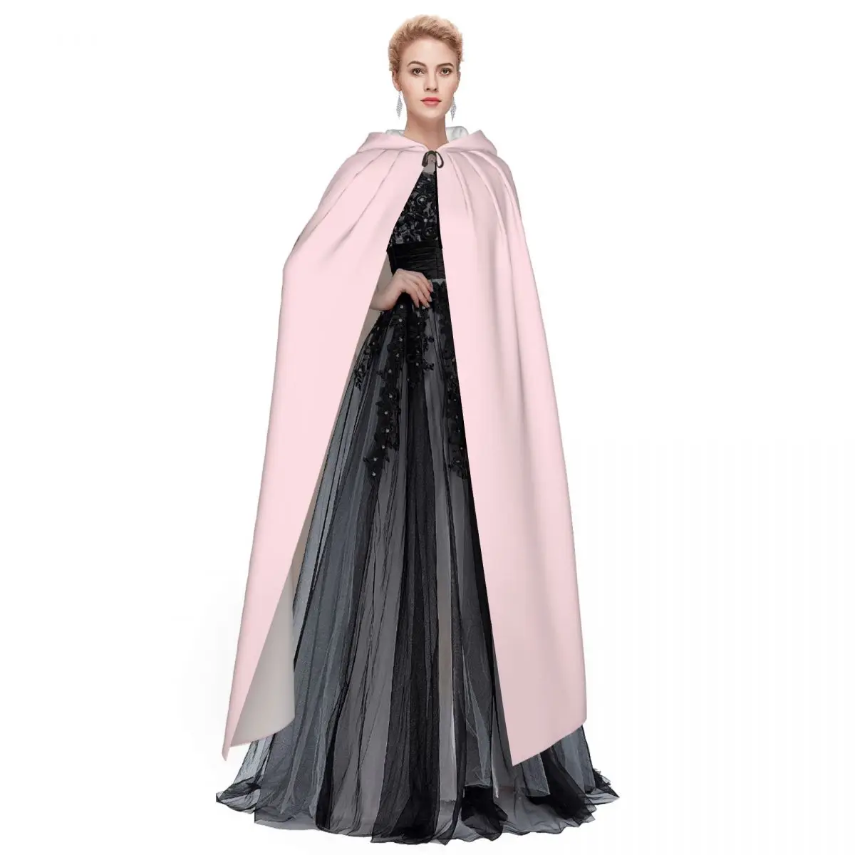 Spy X Family Anya Forger Long Hooded Cloak Witch Medieval Costume Cosplay Cape HalloweenVampire Adult Unisex view 2
