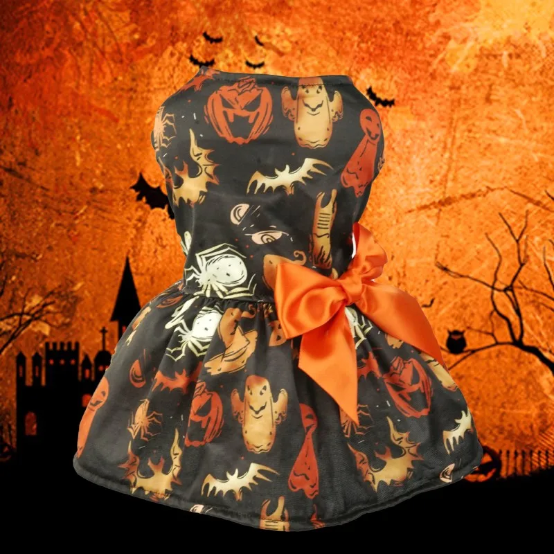 Fashion Dog Clothes for Small Dogs Halloween Dog Dress Bow Cat Princess Skirt Cute Puppy Gauze Skirt Chihuahua Clothes Pet Dress