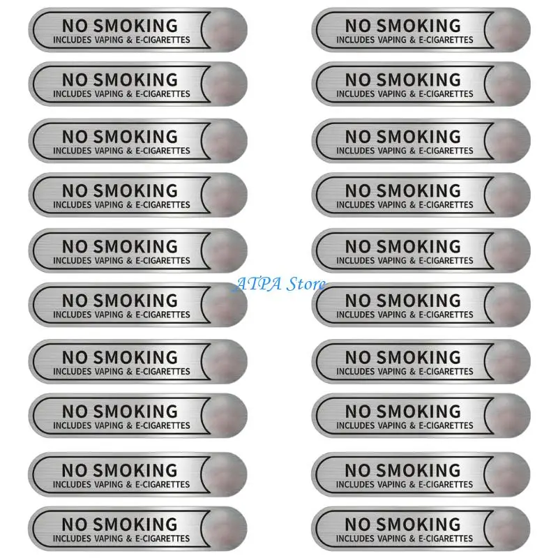 U13C 20Pcs No Smokings Car Stickers PVC Label Not Smokings Warning Marker Decals