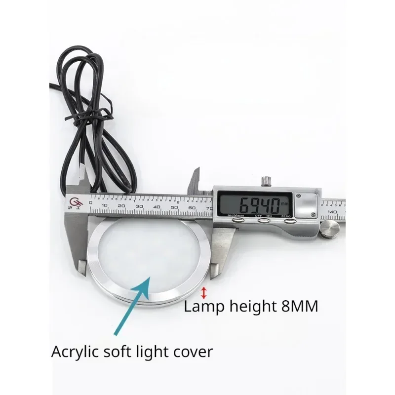 Stereo Microscope Bottom Light Source Ultra-thin LED Illumination for Viewing Slices Brightness Adjustable Outer Diameter 70mm