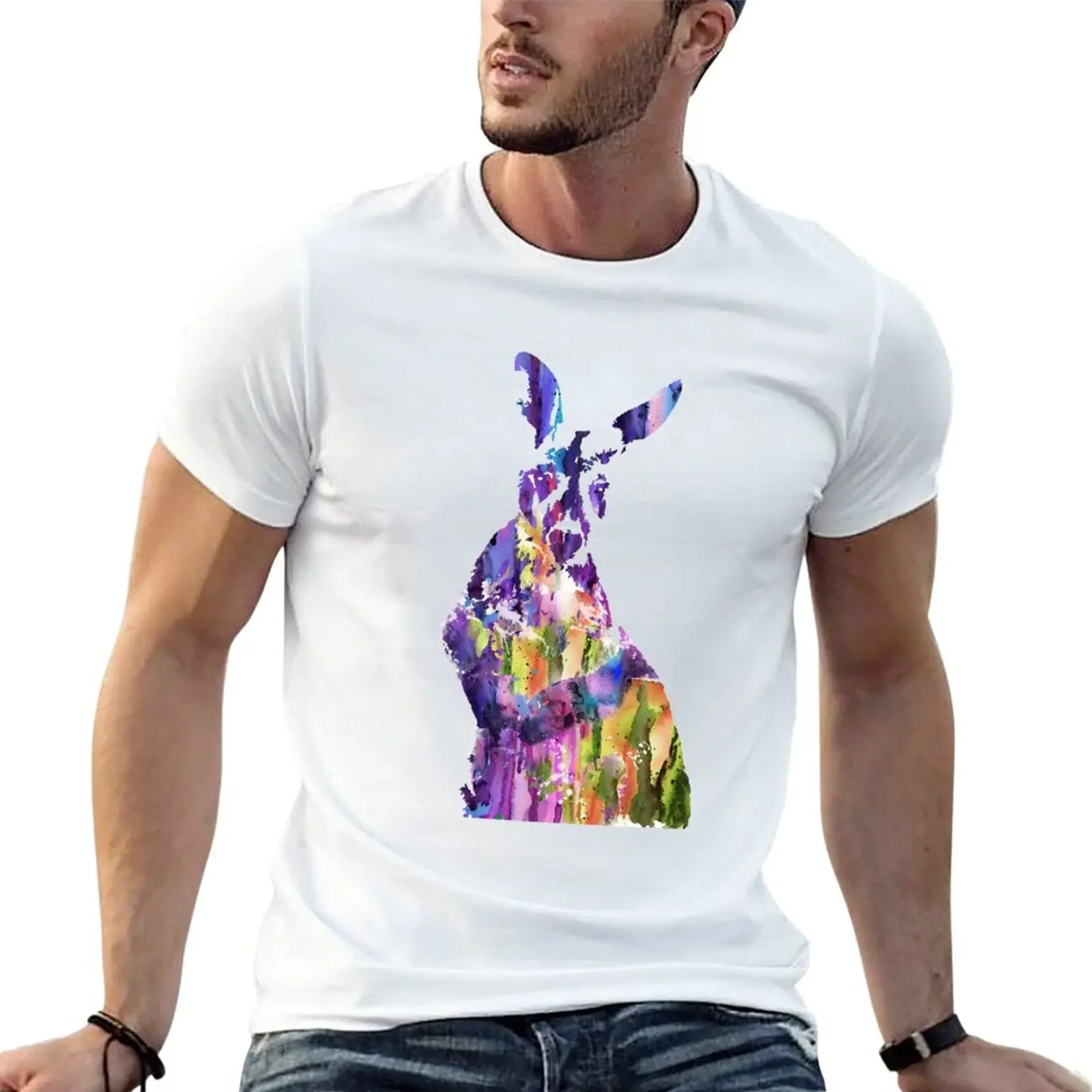

New Kangaroo T-Shirt man clothes graphic tee shirt blue archive tshirts for men