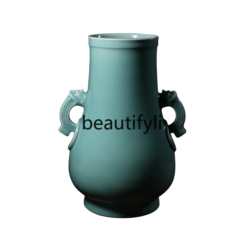 

Pure handmade vase Chinese home jewelry ceramic high-end ornament gifts