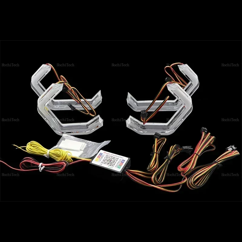 لمازدا 3 Mazda3 BK سيدان هاتشباك 2003-2008 قابلة للعب متعدد الألوان ضوء LED عيون الملاك خواتم عدة مع APP التحكم DRL