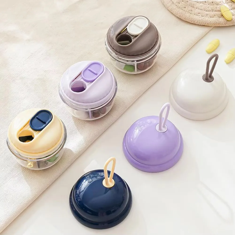 Portable Mini Pill Case With Hook 2 Grids Transparent Medicine Storage Box Travel Waterproof Small Vitamin Capsule Organizer
