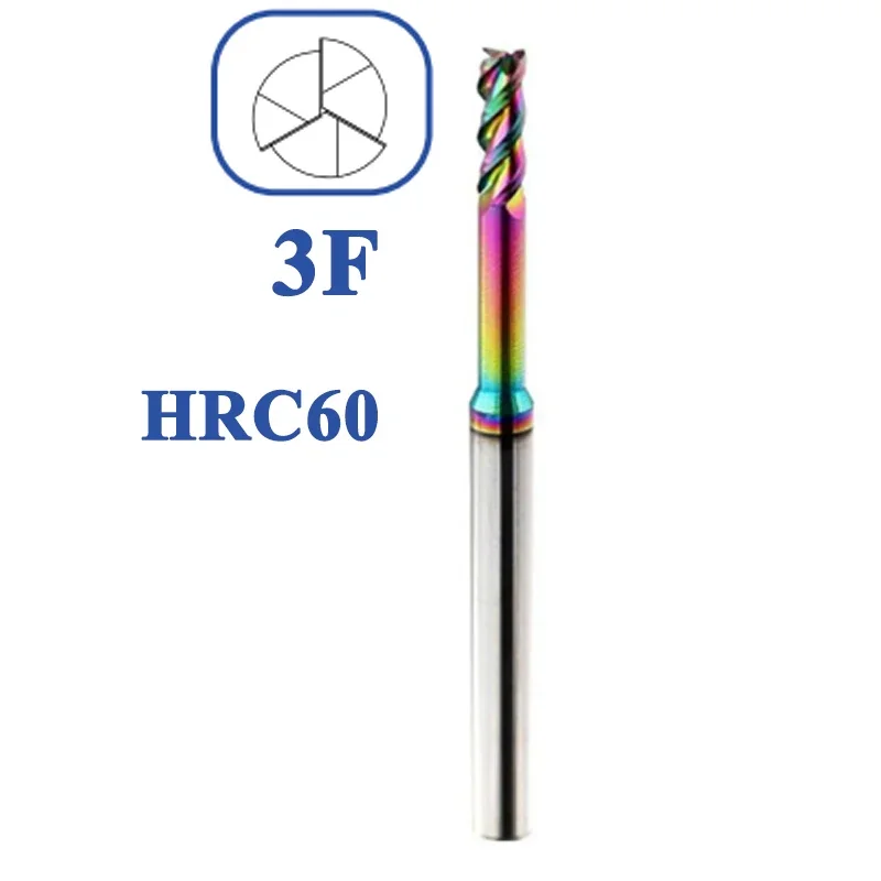 Hrc60 HRC55 2/3/4 Flute Tungsten Carbide End Mill Milling Cutter Cnc Routerbits Long Flute Endmills 1mm 1.5mm 2mm 2.5mm