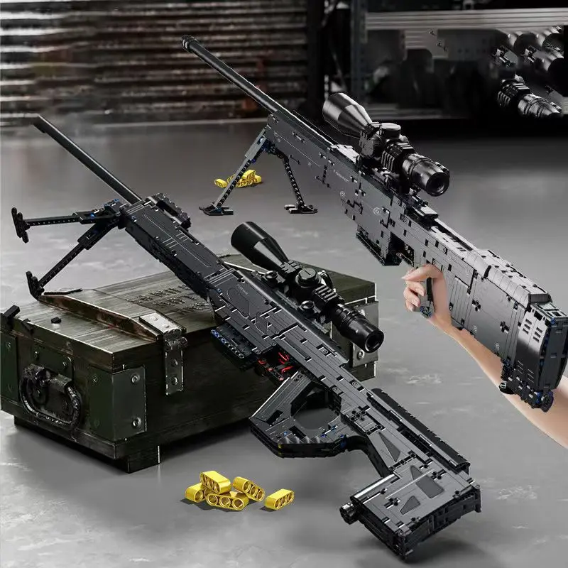 

AWM&LR4&M416&95 Sniper Rifle Building Block Toy-Assembled Realistic Gun Model for Kids Boys Gift Holiday Gift Educational Toy