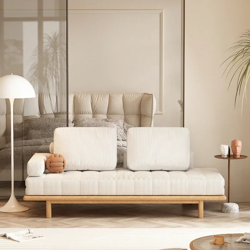 

Wood Folding Sofa Bed Small Apartment Home Retractable Multi-Function Pull Sofa Bed