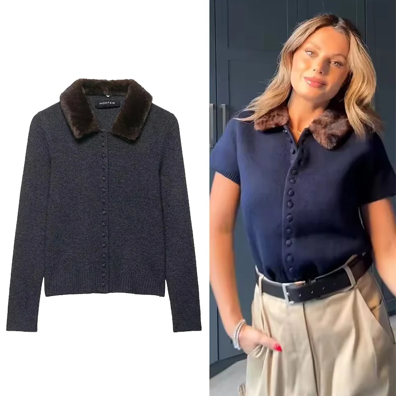 

Вязаные кардиганы для женщин, свитер с длинными рукавами и пуговицами, кардиган, осень-зима 2022, новый стиль, повседневная модная верхняя одежда