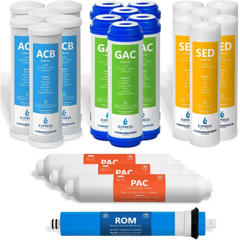 

FLTSETC6S6G6I3M50 Reverse Osmosis Filter Replacement, 22 Piece Set, White