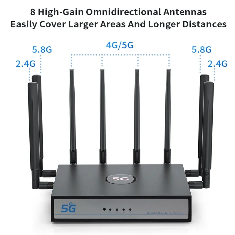 SIMカードスロット付きワイヤレスルーター,ネットワークリピーター,信号増幅器,5g,cpe,デュアルバンド,1800mbps,wi-fi,sa,nsa,gt01,6