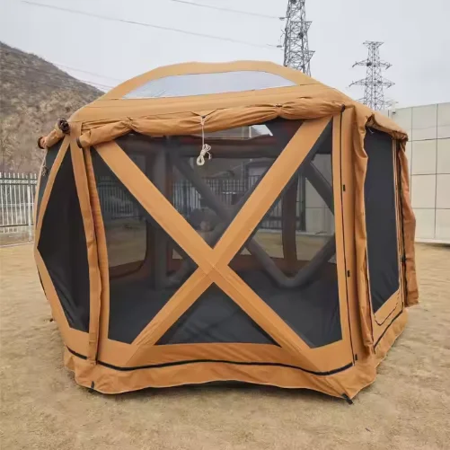 Outdoor Inflatable Hexagonal Tent Gazebo Wedding Camping Beach Sun Shelter Canopy for Outdoor Camping 2-4 Person