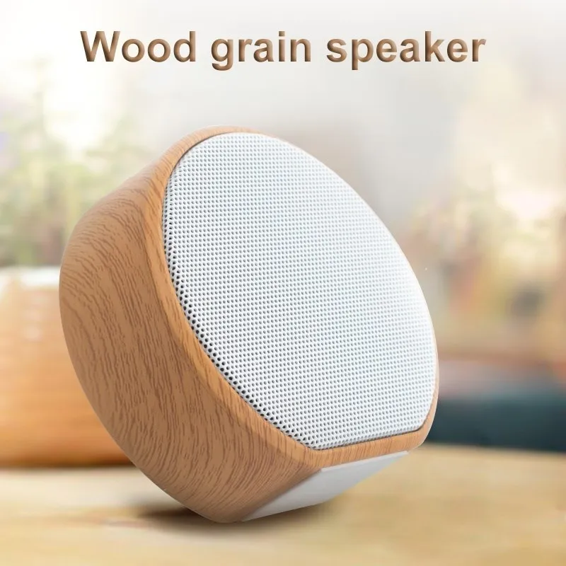 2023 Wireless Bluetooth Speaker Portable Subwoofer Outdoor Loud Speaker A60 Wood Grain Speakers Support TF AUX USB FM Radio Sale