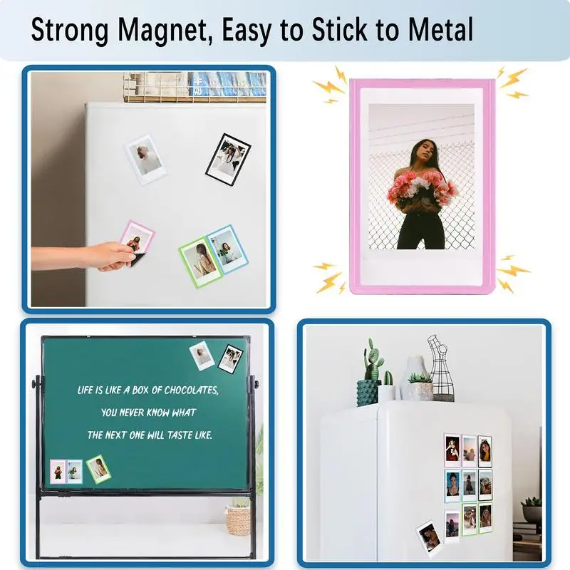 Magnetic Photo Frame for Fridge Small Refrigerator Photo Frame Decor Magnetic Picture Frame with Slim Bezels for Memos Paintings