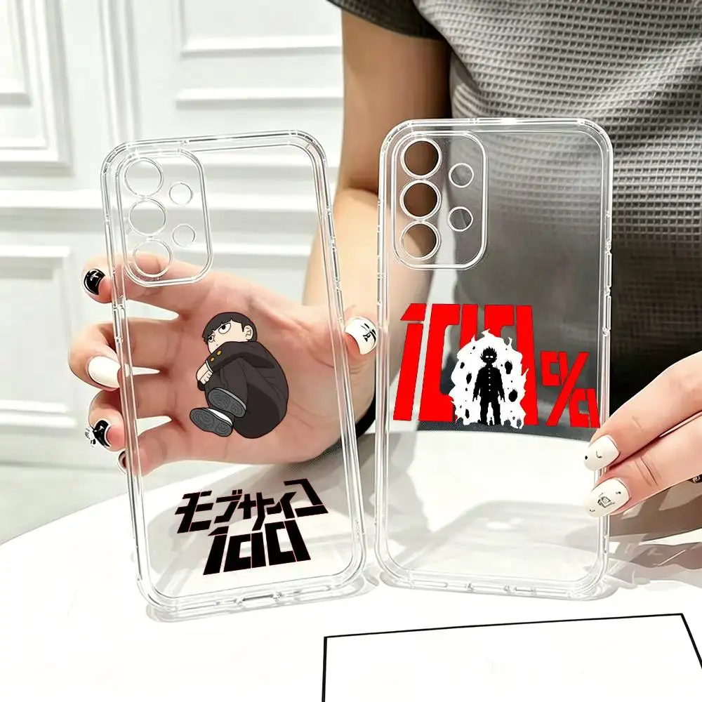 M-Mob Psycho 100 Mob Phone Case For Samsung S25,S24,S21,S22,S23,S30,Ultra,S20,Plus,Fe Transparent Cover Gift
