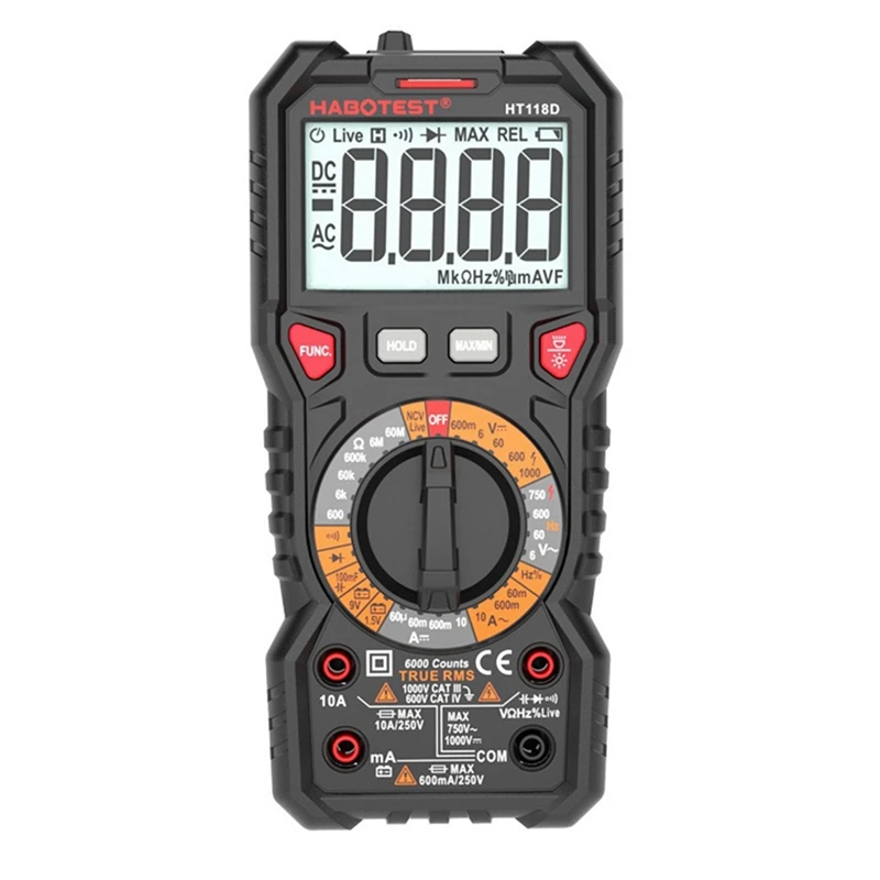 HABOTEST HT118A/C/D High-Precision Professional Digital Multimeter With Dual Backlight Automatic Digital Display