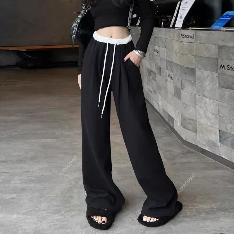 New Models white Sweatpants Women Korean Autumn Casual Baggy Pants Vintage Harajuku Streetwear Straight Sports Trousers Fashion