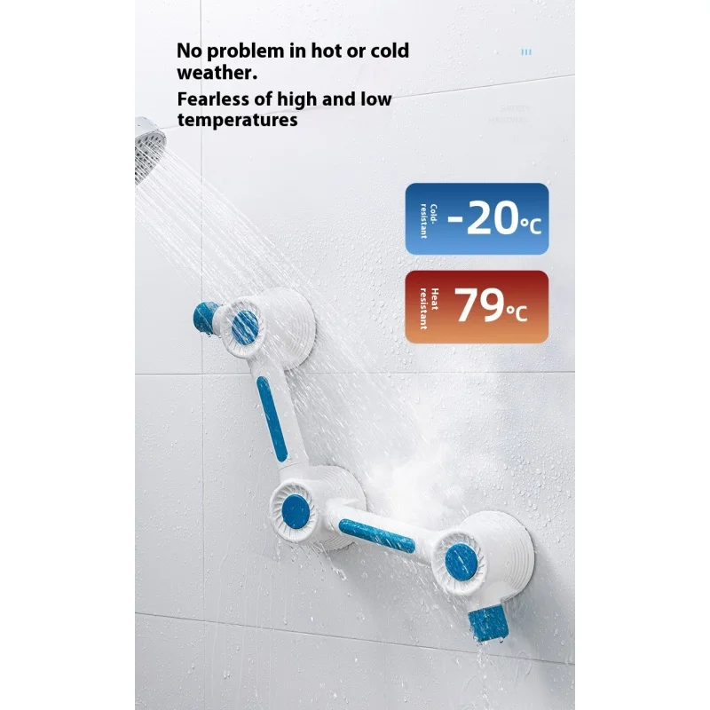 Bathroom Grab Bar No-Drill Toilet Safety Handle Elderly Non-Slip Handrail Suction Cup Load Bearing160kg