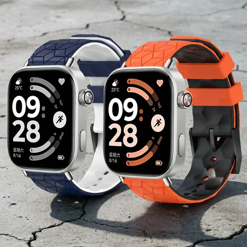 Fußballmuster-Armband für Xiaomi Mi Band 8Pro 9Pro Smartwatch Uhrenarmband Silikonarmband für Redmi Watch4 5 Watch6 Zubehör