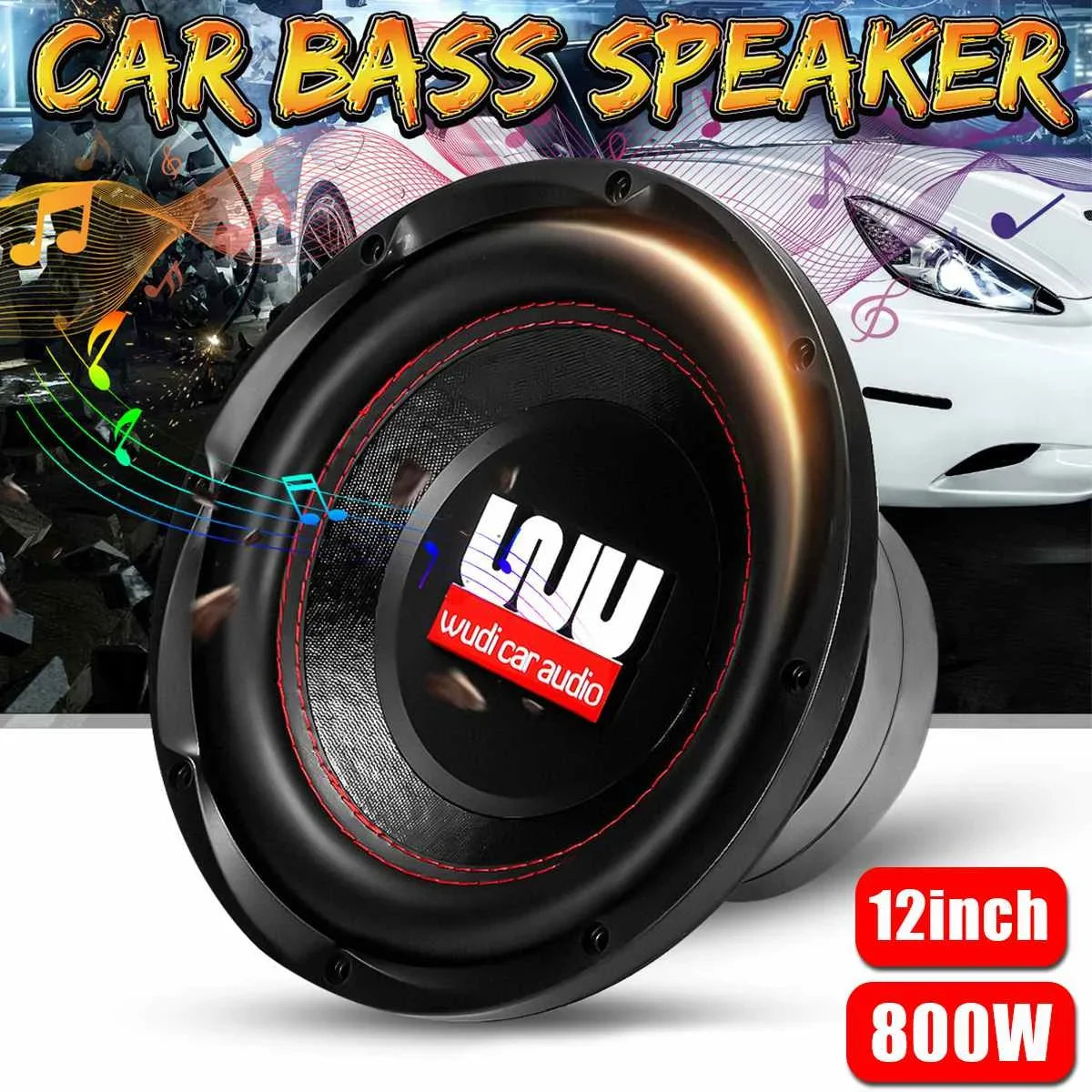 

12" 800W Automobile Car Audio Speakers Subwoofer Car DIY Bass Horn Music Stereo Hifi Vehicle Music Loudspeaker Woofer