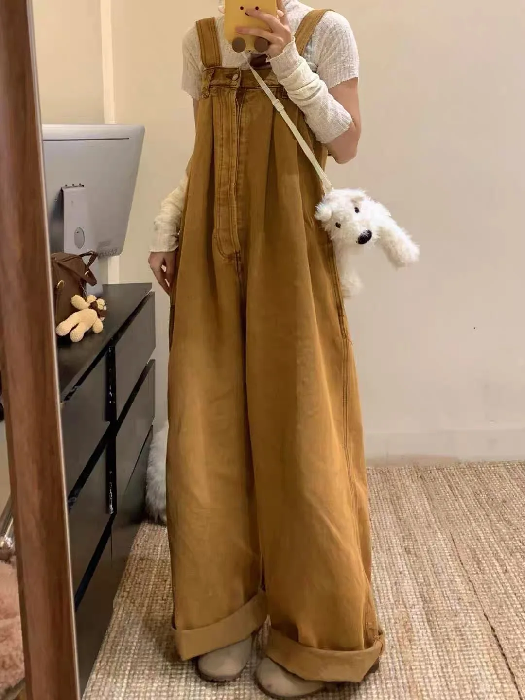 

Женский джинсовый комбинезон Ce Au Lait: новинка весна-лето, для отпуска, омолаживающий, стройнящий, скрывающий недостатки фигуры, с широкими штанинами, для работы и отдыха