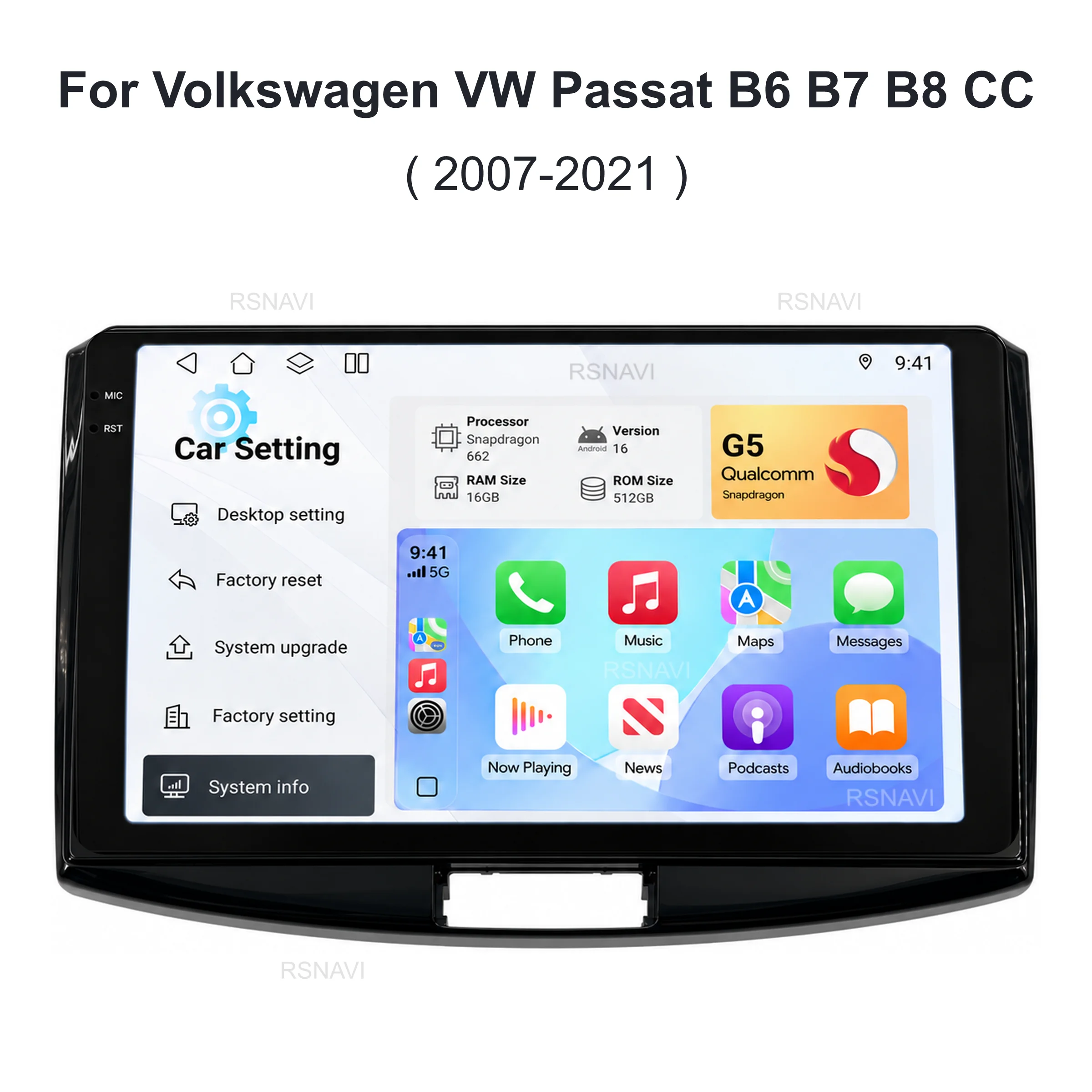 Qualcomm Android 16 Car Radio Multimedia Player For Volkswagen VW Passat B6 B7 B8 CC 2007 - 2021 Auto Carplay Stereo Navigation